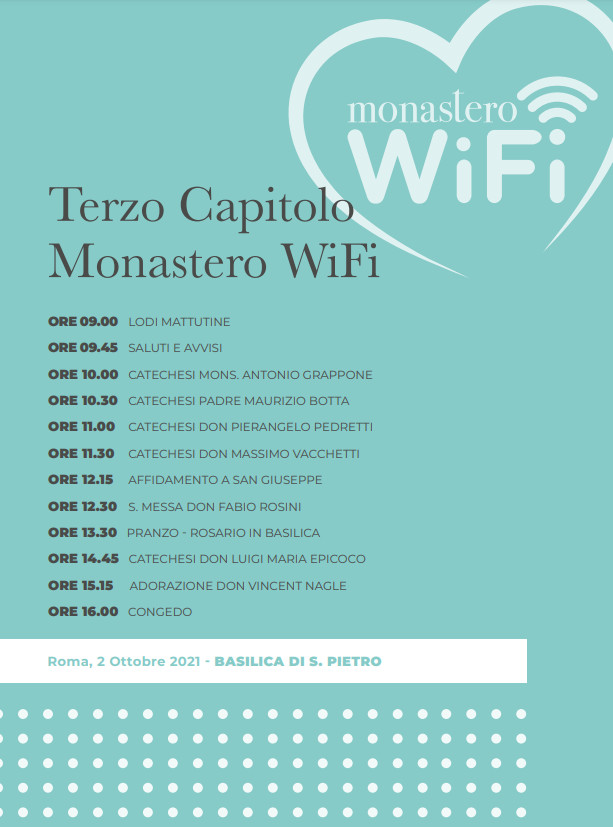 Il libretto del Terzo Capitolo del Monastero WiFi del 2 ottobre 2021
